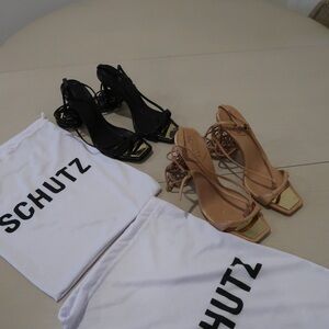 Schutz Black and Tan Women's Heels